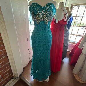 Teal Sequin Dress - Size S